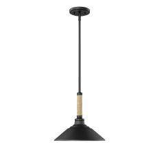 Golden Canada 3318-M NB - Journey 1 Light Pendant in Natural Black with Natural Black Shade