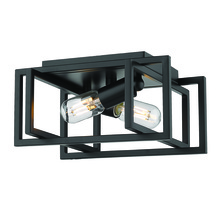 Golden Canada 6070-FM BLK-BLK - Tribeca Flush Mount in Matte Black with Matte Black Accents