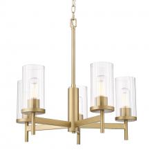 Golden Canada 7011-5 BCB-CLR - Winslett BCB 5 Light Chandelier in Brushed Champagne Bronze with Clear Glass Shade