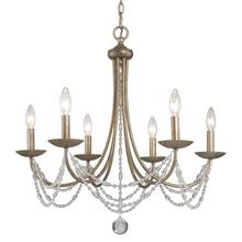 Golden Canada 7644-6 GA - Mirabella 6 Light Chandelier in Golden Aura with metal candlesticks