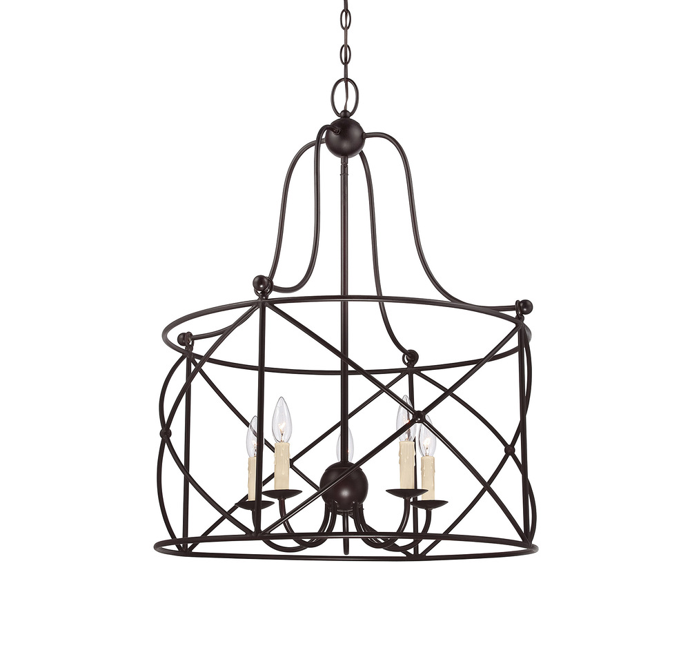 Seneca 5-Light Pendant in English Bronze