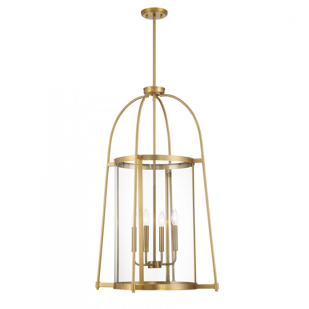 Rosedale 4-Light Pendant in Warm Brass