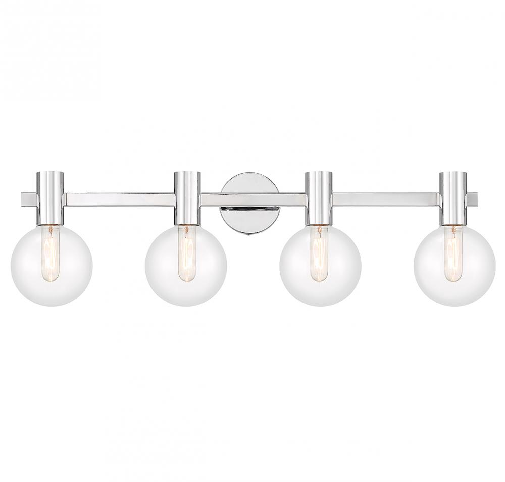 Wright 4-Light Bathroom Vanity Light in Chrome