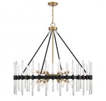 Savoy House Canada 1-1934-12-143 - Santiago 12-Light Chandelier in Matte Black with Warm Brass Accents