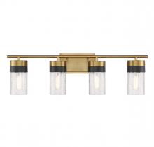 Savoy House Canada 8-3600-4-322 - Brickell 4-Light Bathroom Vanity Light in Warm Brass and Black