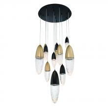 Eurofase 43859-041 - Ecrou 12 Light Chandelier in Mixed Black + Brass