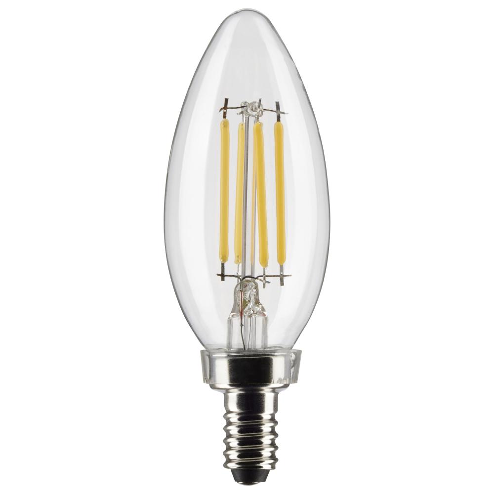 4 Watt B11 LED; Clear; Candelabra Base; 2700K; 350 Lumens; 120 Volt; 2-Pack