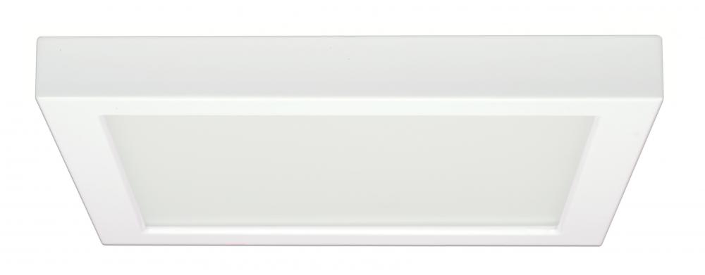 18.5 watt; 9" Flush Mount LED Fixture; 2700K; Square Shape; White Finish; 120 volts