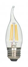 Satco Products Inc. S21727 - 5.5 Watt CA10 LED; Clear; Medium base; 2700K; 120 Volt; 2-Card