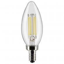 Satco Products Inc. S21828 - 5.5 Watt B11 LED; Clear; Candelabra Base; 3000K; 500 Lumens; 120 Volt; 2-Pack