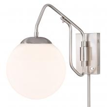  W0329 - Marcin 10-in Swing Arm Wall Light Satin Nickel