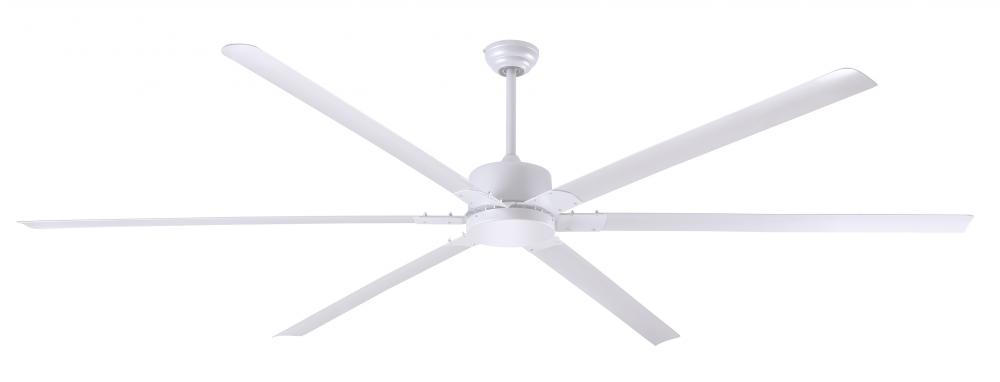 96" White Industrial Ceiling Fan with Downrod Mount