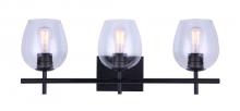 Canarm IVL1019A03BK - Cain 3 Light Vanity, Black Finish