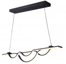 Canarm LCH261A36BK - VEIRA 3 Light Matte Black Modern Chandelier with Integrated LED for Dining Rooms and Living Rooms