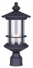 Canarm IOL303BK - TREEHOUSE, 1 Lt Outdoor Post Light, Clear Glass, 1 x 100W Type A, 8" W x 17 1/4" H x 8"