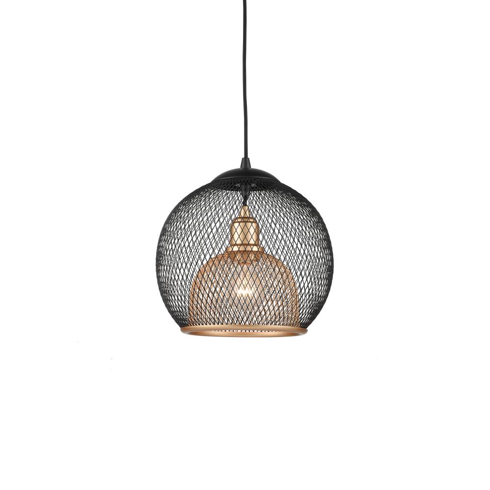 Gibraltar 12-in Black/Gold 1 Light Pendant