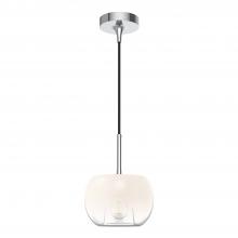 Kuzco Lighting Inc PD57508-CH/OP - Samar 8-in Chrome/Opal Glass 1 Light Pendant