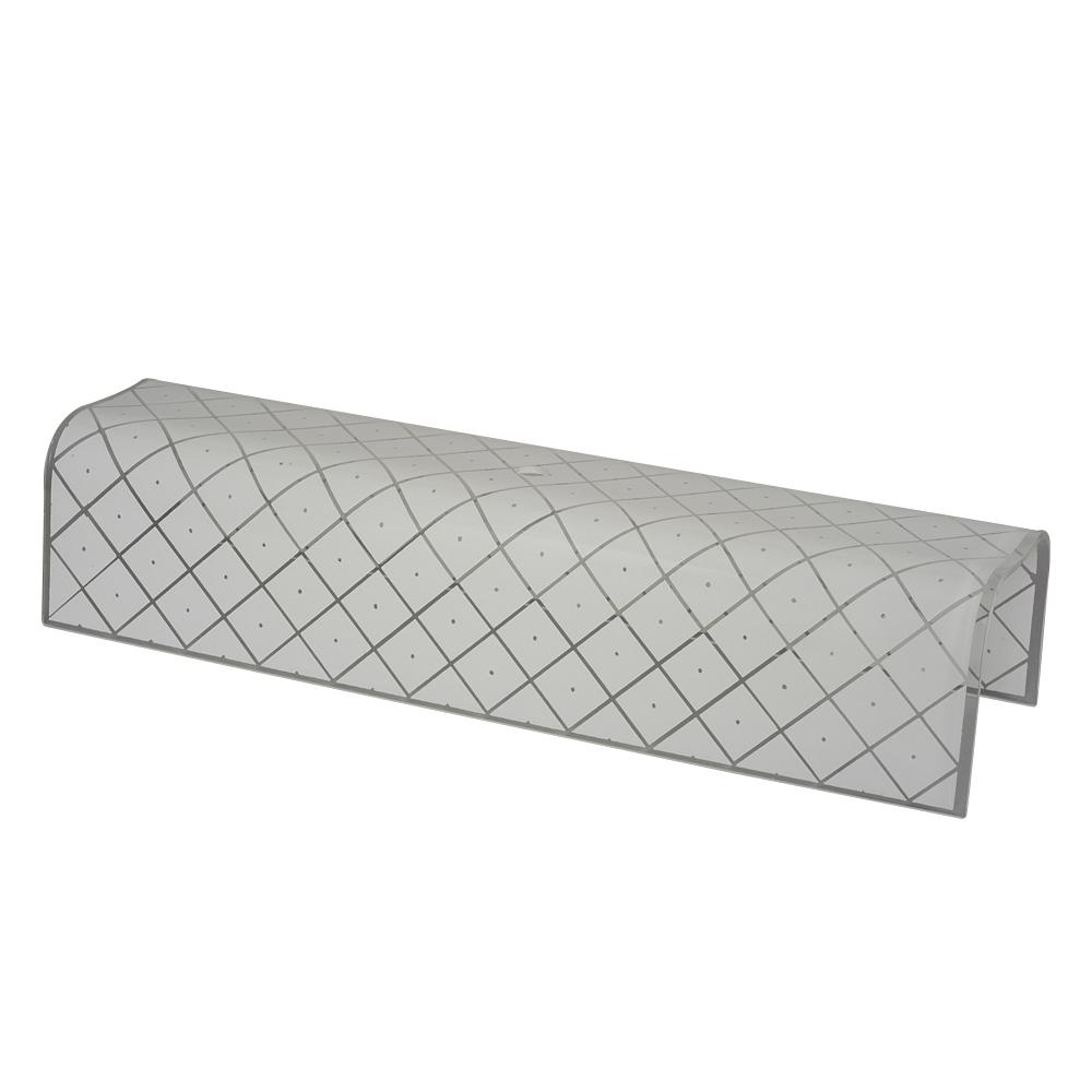 14" U Channel Glass - White Square Pattern