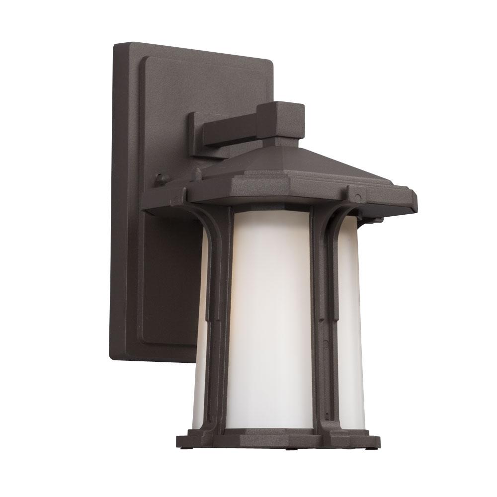 Outdoor Wall Mount Lantern - in Bronze finish with White Glass