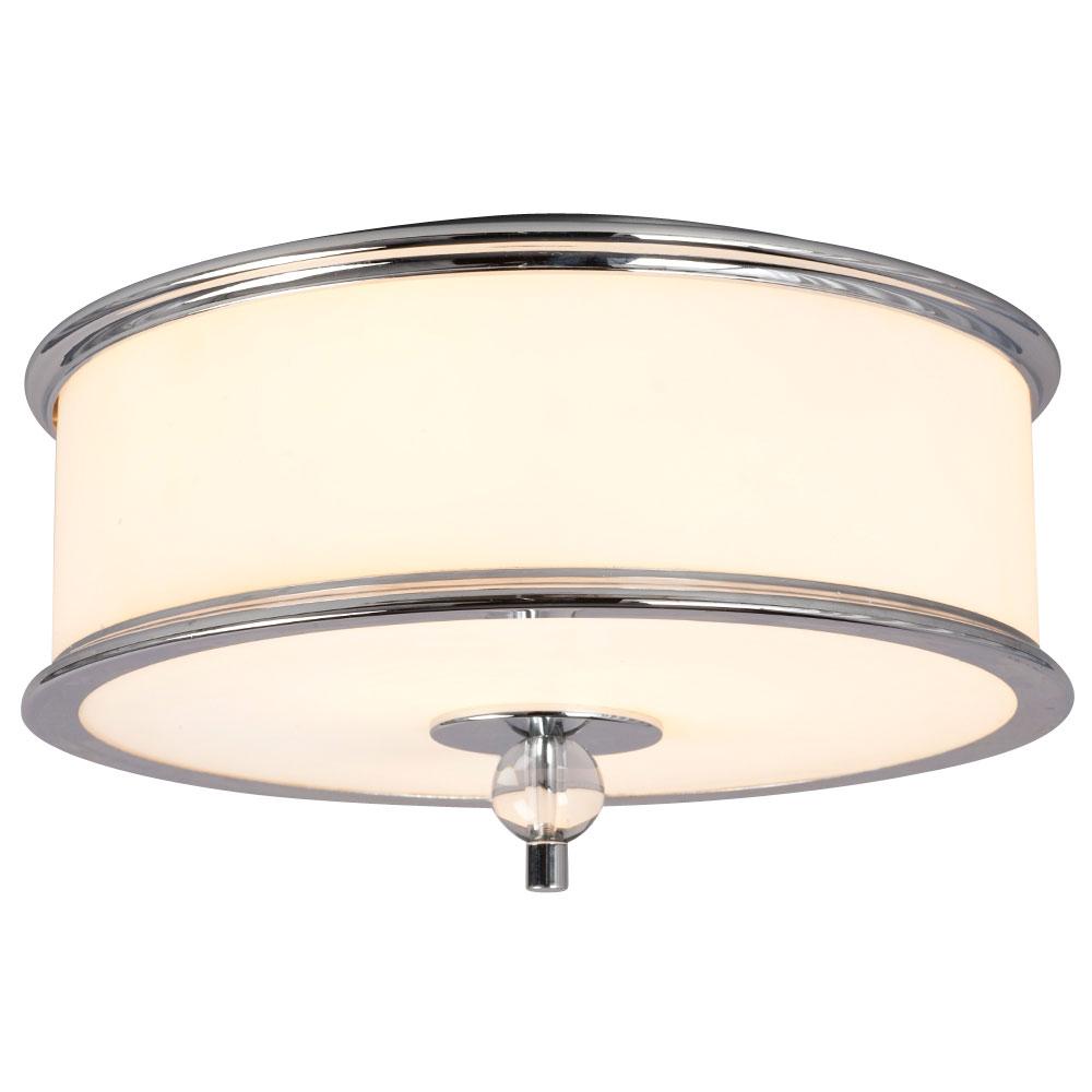 LED Flush Mount Ceiling Light - in Polished Chrome finish with White Glass