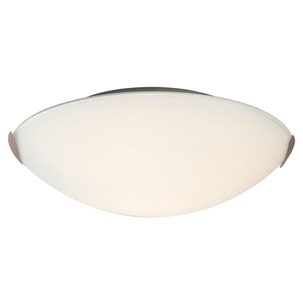 LED Flush Mount Ceiling Light - in Brushed Nickel finish with Satin White Glass