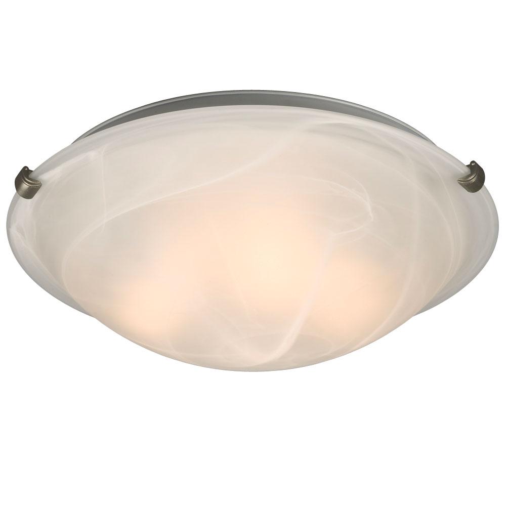 LED Flush Mount Ceiling Light - in Pewter finish with Marbled Glass