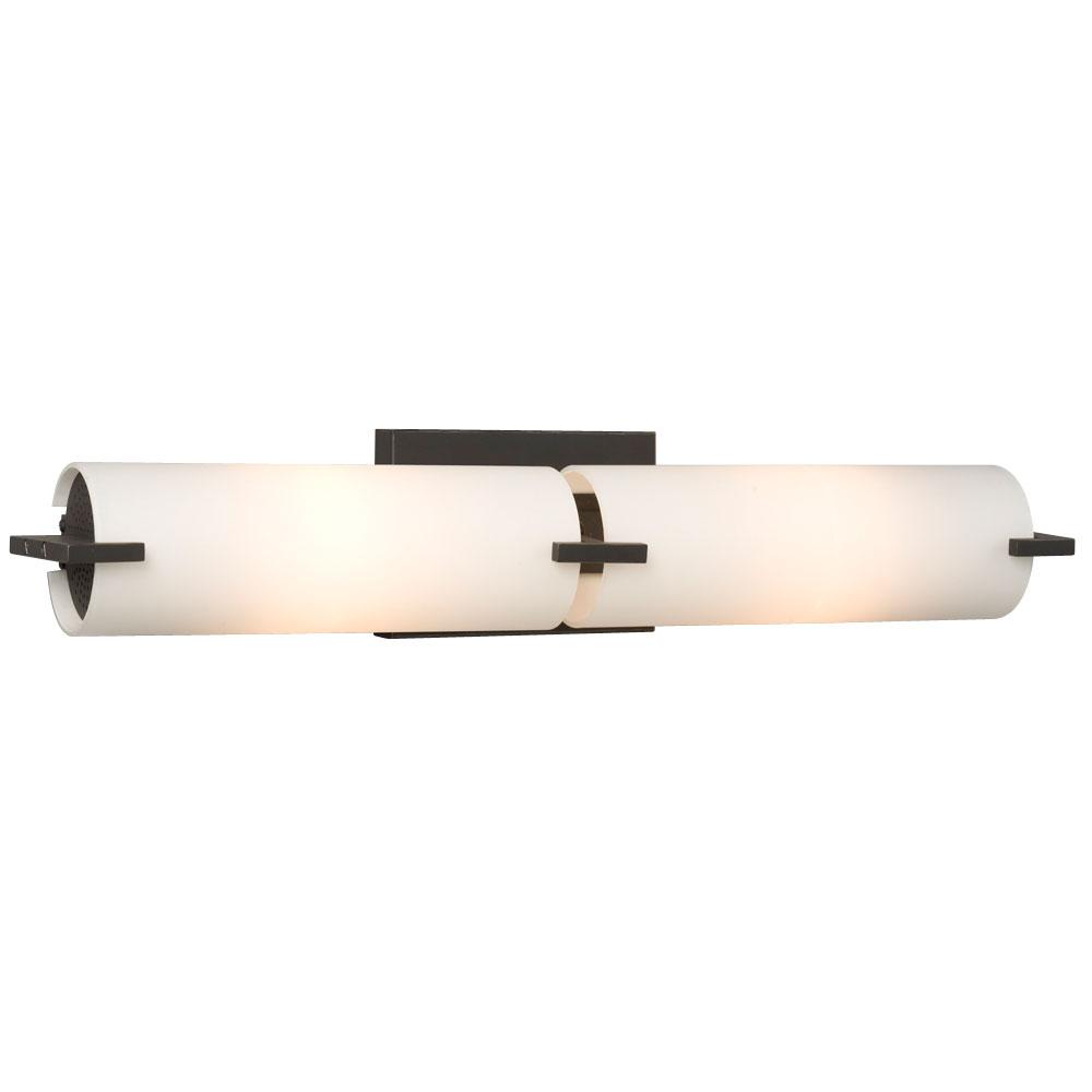 2-Light Bath & Vanity Light - in Painted Restoration Bronze finish with Satin White Glass