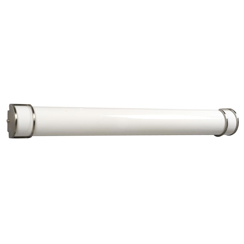 Fluorescent Vanity Light - Brushed Nickel w/ Satin White Acrylic Lens (Electronic Ballast)