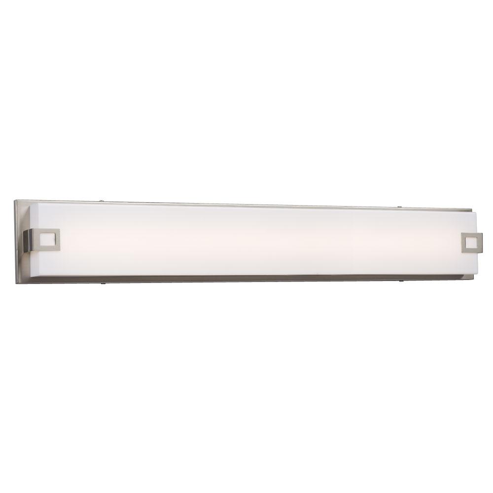 LED Bath & Vanity Light - in Brushed Nickel Finish with White Acrylic Lens (AC LED, Dimmable, 3000K)