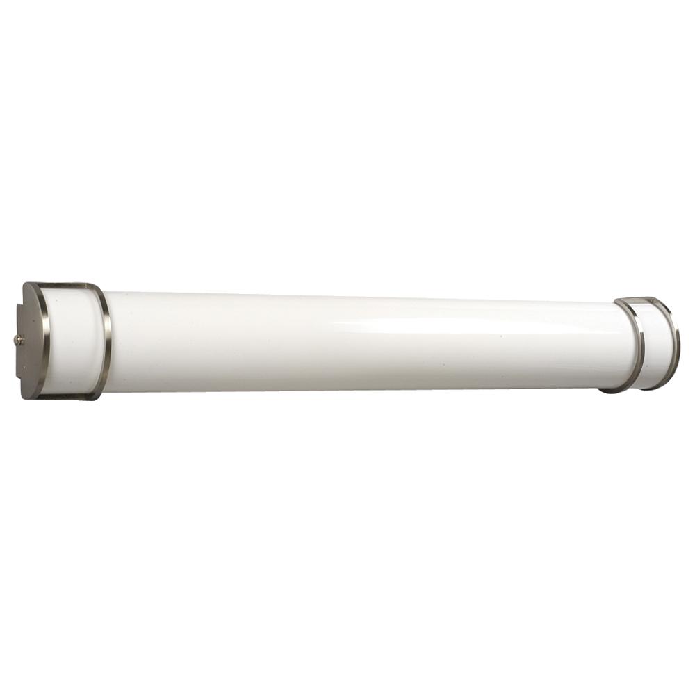 (ENERGY STAR)Fluorescent Vanity Light-Brushed Nickel w/ Satin White Acrylic Lens(Electronic Ballast)