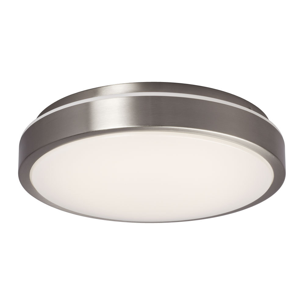 LED Flush Mount Ceiling Light - in Brushed Nickel finish with White Acrylic Lens