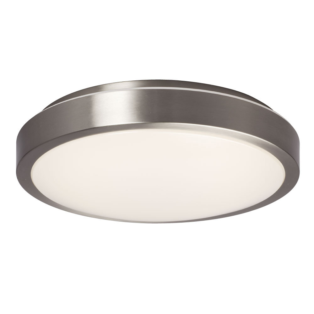 LED Flush Mount Ceiling Light - in Brushed Nickel finish with White Acrylic Lens