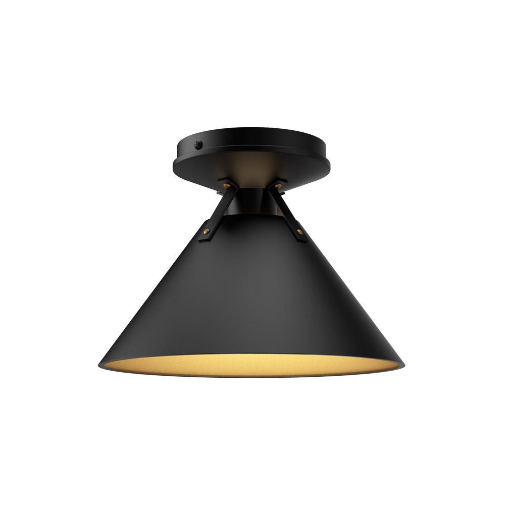 Archer 7-in Matte Black 1 Light Flush Mount