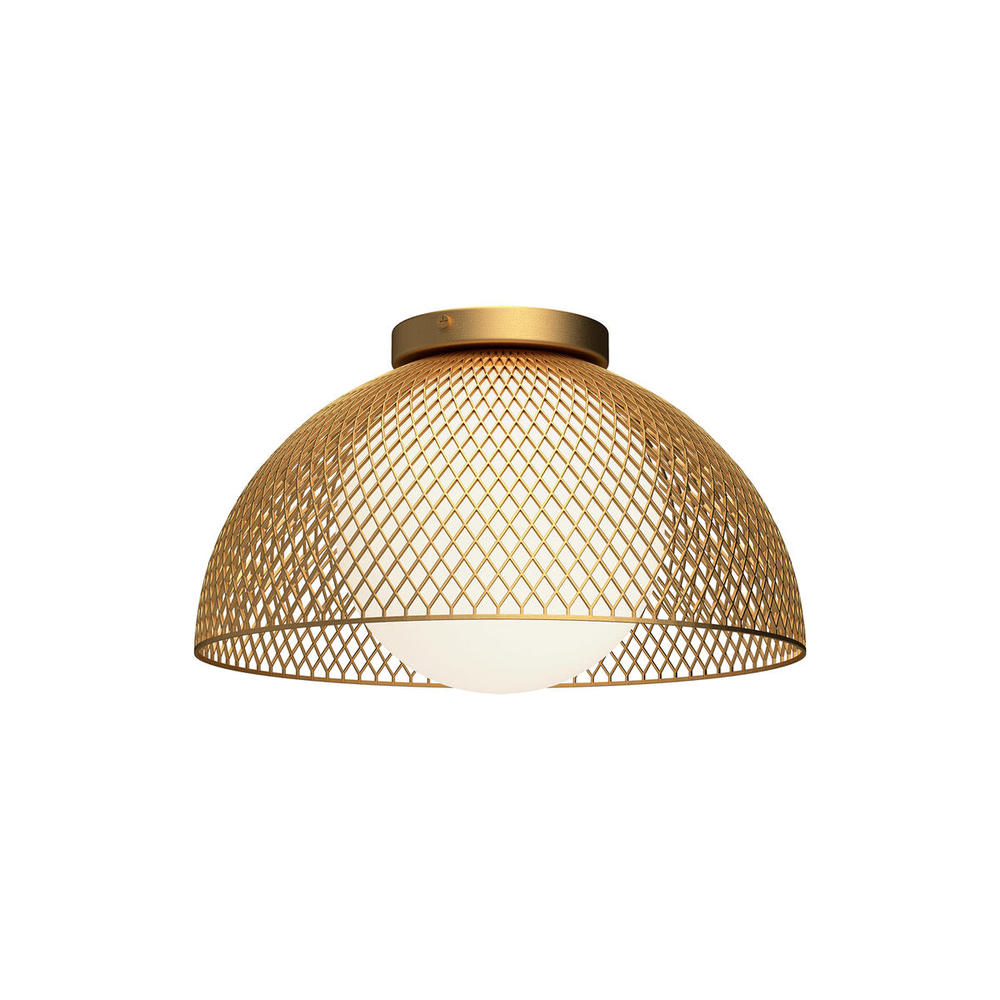 Haven 12-in Gold/Opal Matte Glass 1 Light Flush Mount