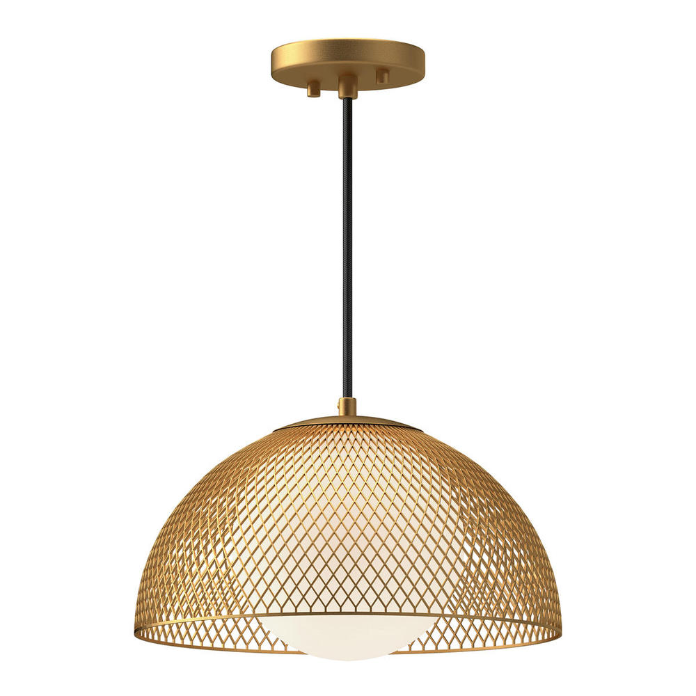 Haven 12-in Gold/Opal Matte Glass 1 Light Pendant