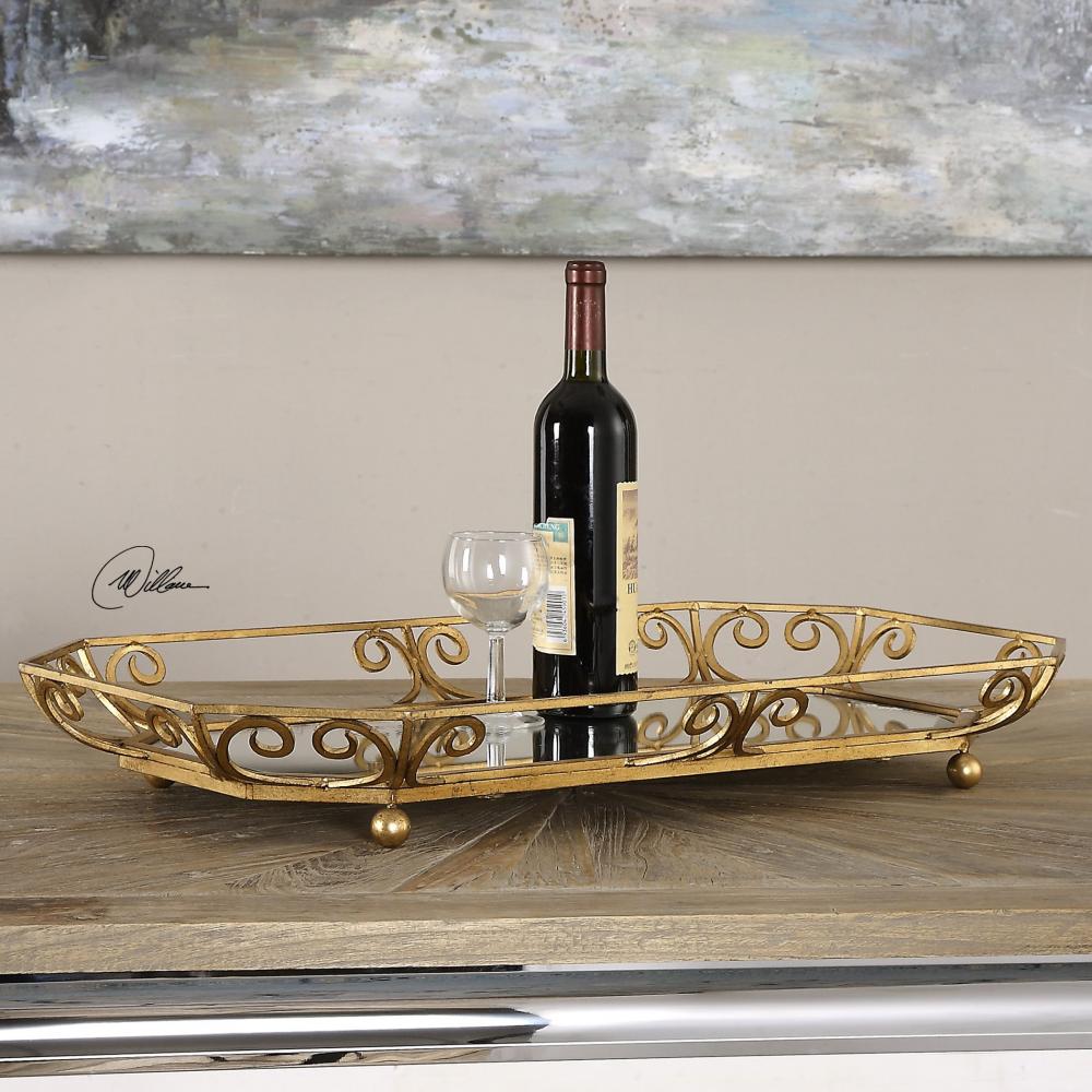 Uttermost Amias Metal Gold Tray