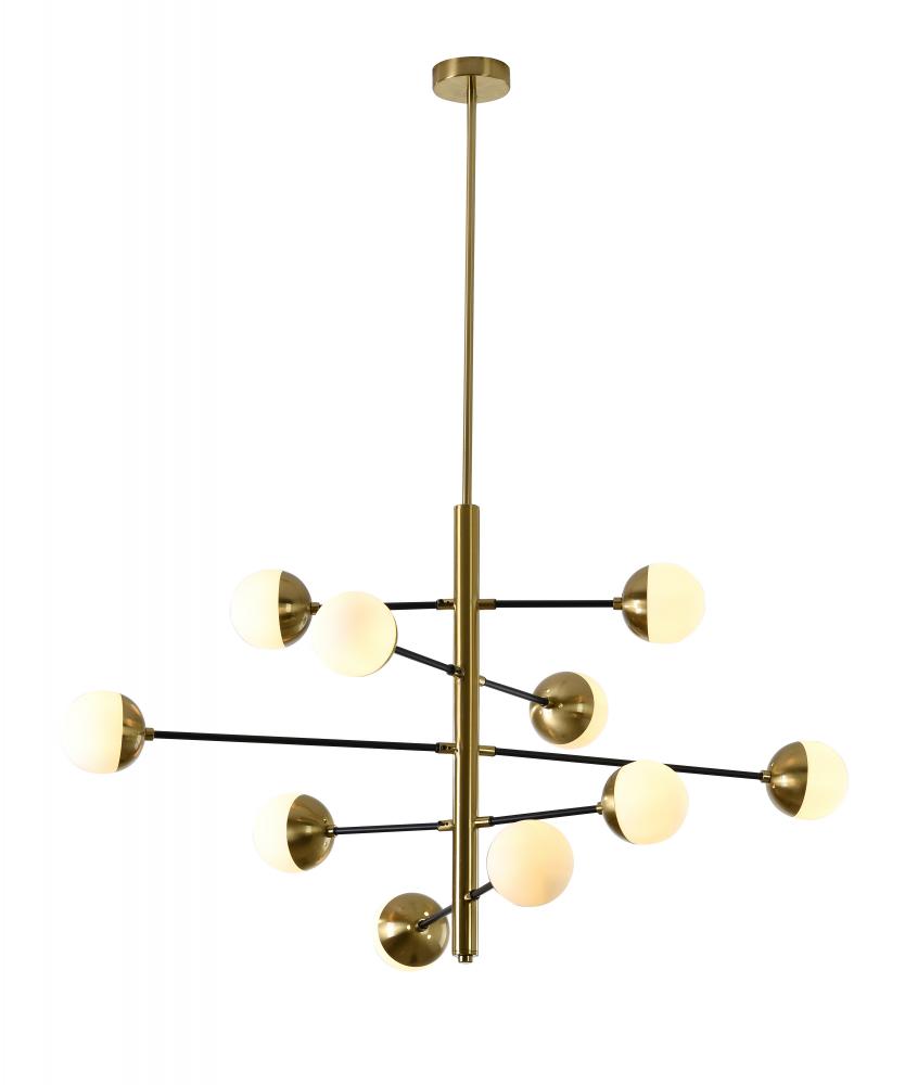 Brass & Black Chandelier