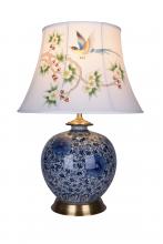 Bethel International Canada FUM02T11B - Blue& White Table Lamp