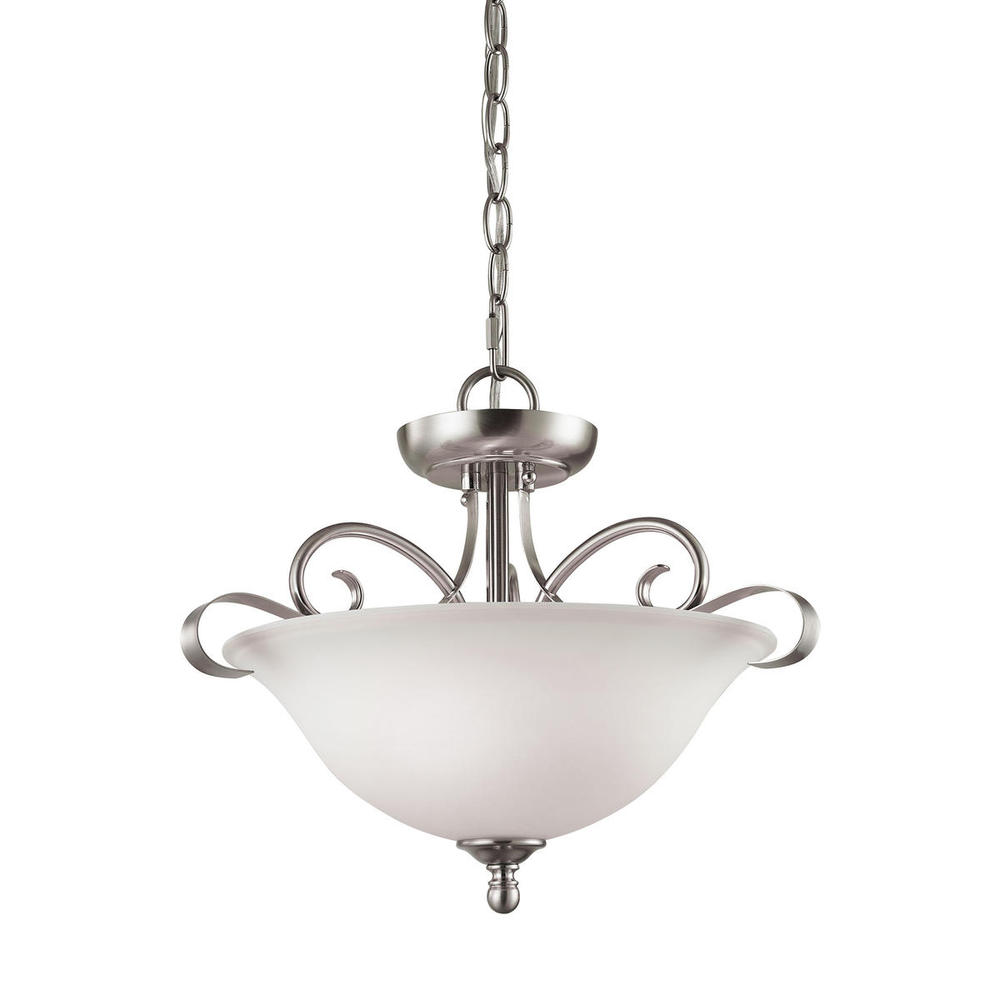 Thomas - Brighton 16'' Wide 2-Light Semi Flush Mount - Brushed Nickel