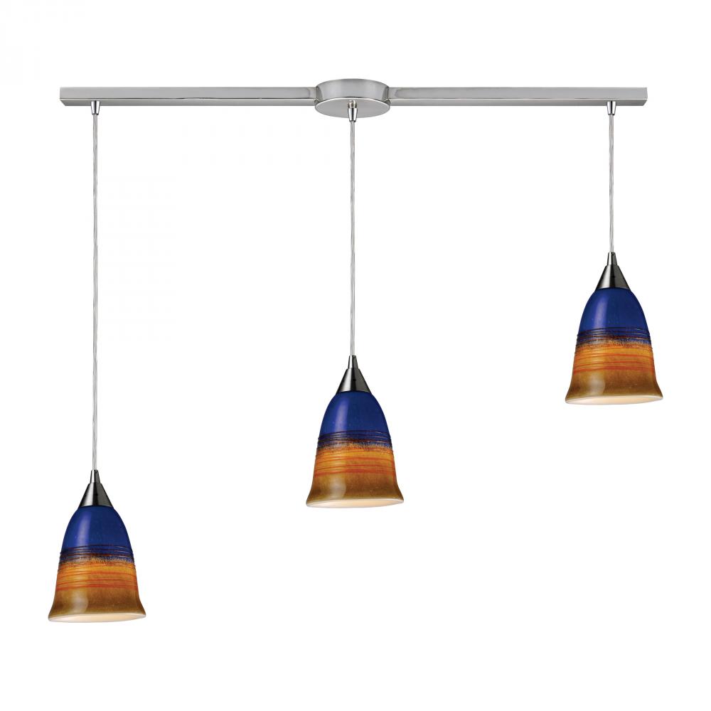 Three Light Satin Nickel Multi Light Pendant