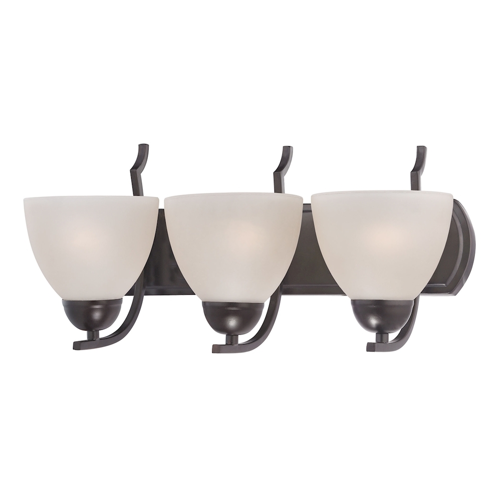 Thomas - Kingston 3-Light Vanity Light in Oil Rubbed Bronze with White Glass