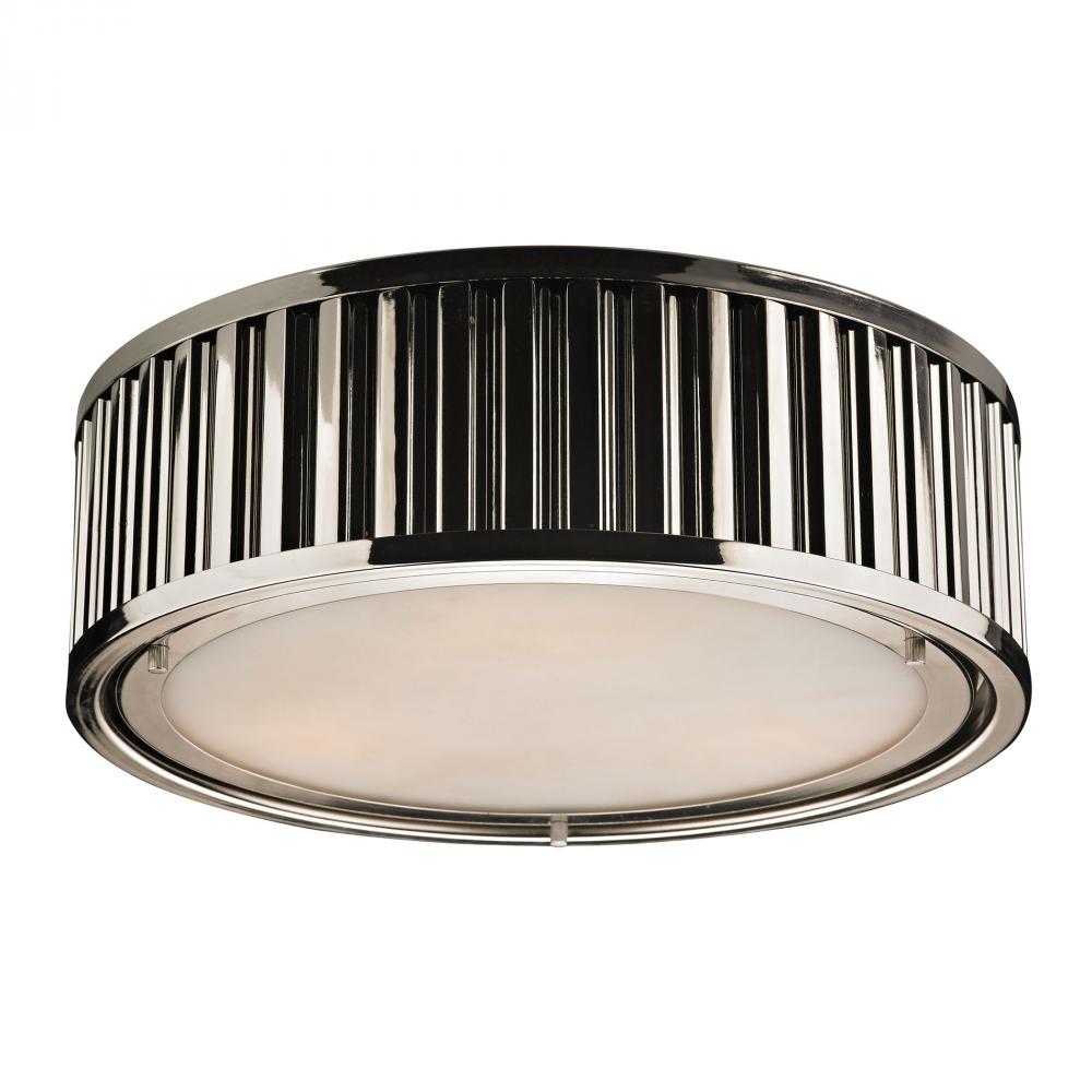 Linden Manor 3 Light Flushmount In Polished Nick