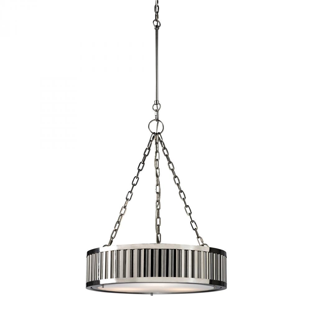 Linden Manor 3 Light Pendant In Polished Nickel