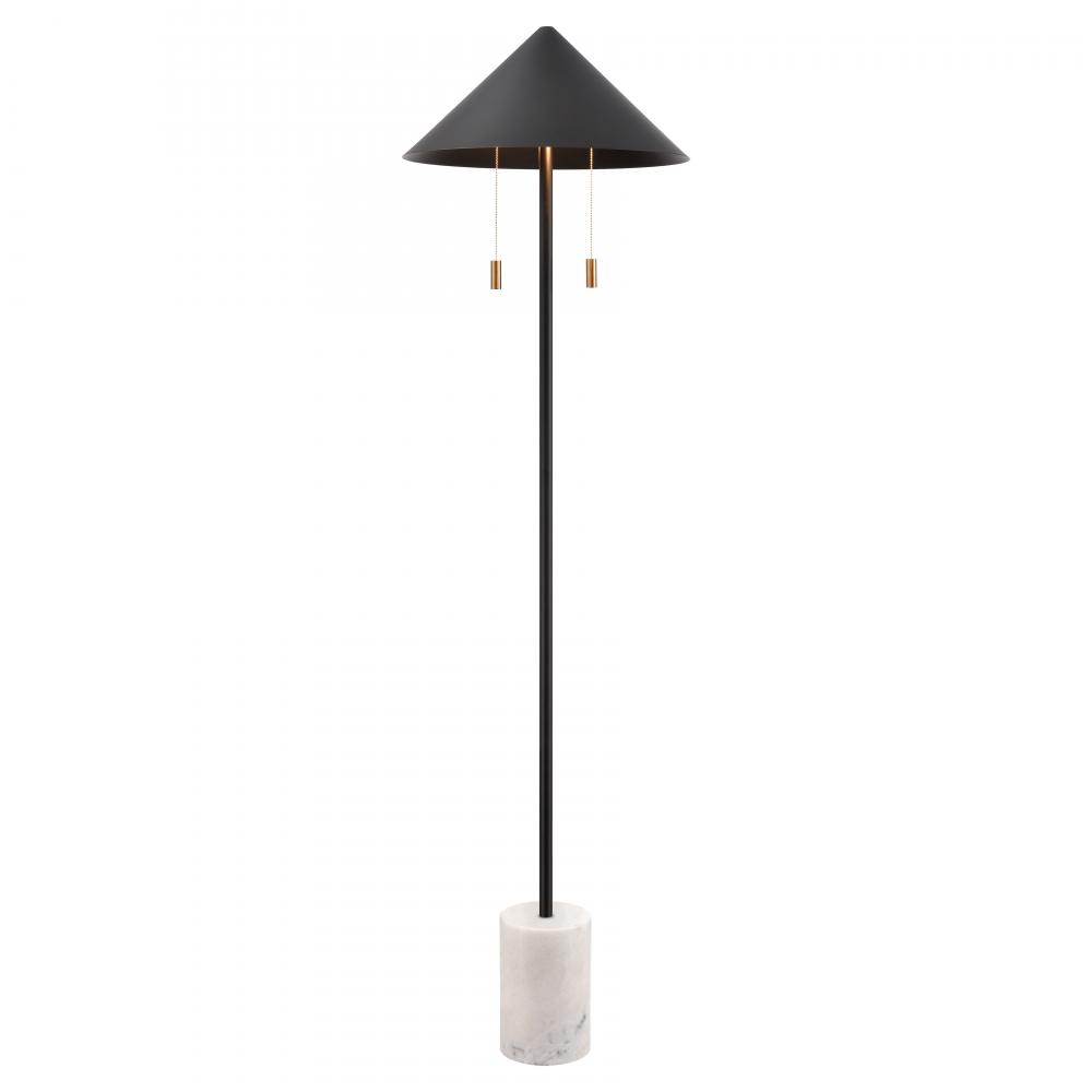 Jordana 58'' High 2-Light Floor Lamp - Matte Black - Includes LED Bulb