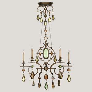 Six Light Bronze Up Chandelier